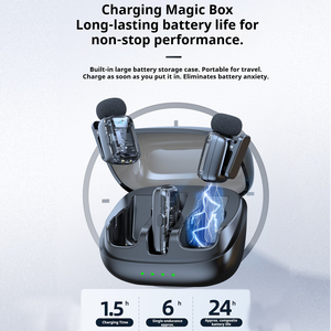 ไมโครโฟนไร้สายแบบรอบทิศทาง 360 องศา ขนาดเล็ก เสียงแท้แบบดั้งเดิม ปรับความถี่ได้ ชาร์จผ่านพอร์ต Type-C รุ่น Petlichka สำหรับสตรีมเมอร์ ไมค์สำหรับวิดีโอ - Product Image 5