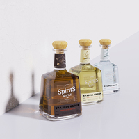 Bouteilles en verre carrées transparentes de 500 ml, 700 ml, 750 ml, 1 litre pour vodka, liqueur, gin, rhum, tequila, spiritueux, avec bouchon à vis, logo personnalisé