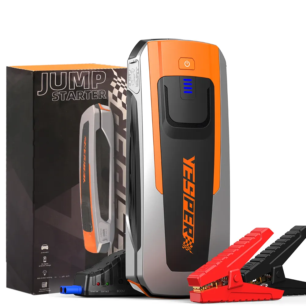Yesper nhanh II xe jumpstarter 2500A đỉnh di động khẩn cấp pin Booster Nhảy Cáp với đèn pin LED