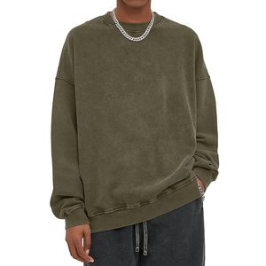 Sweat à capuche vintage en détresse pour hommes Sweat-shirt streetwear surdimensionné pour couples avec lavage à l'acide - Product Image 2