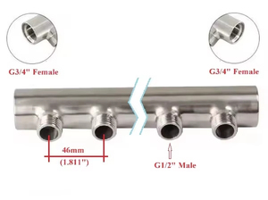 304 из нержавеющей стали G1 "G3/4" G1/2 "2-10 портов распределитель коллектора трубы санитарный фитинг системы напольного отопления - Product Image 4