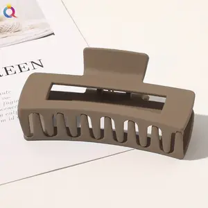 2020 Fashionable Claw Clips Simple Elegant Plastic Matte Rectangular Oversized Hair Claws For Women