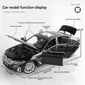 โมเดลรถหรู BMW 560 ผลิตจากโลหะผสมคุณภาพพรีเมียม พร้อมแผงหน้าปัดที่มีรายละเอียดอย่างดี เครื่องยนต์จำลอง และดีไซน์ภายนอกที่สมจริง - Product Image 3