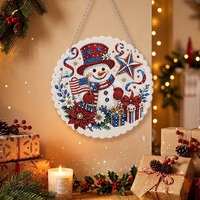 Décoration de Noël LS, pendentif à suspendre en acrylique, kit de peinture diamant 5D, bonhomme de neige, renne de Noël, artisanat fait main, cadeau