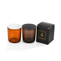 L'usine fournit une tasse de bougie en verre brun rustique multicolore en option tasse de bougie en verre transparent en vrac pots de bougie en gros