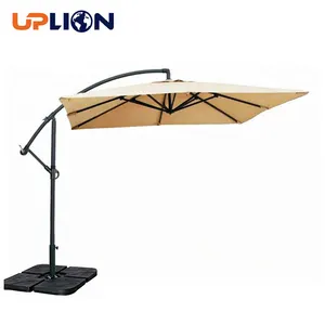 Ualicon guarda-chuva de luxo resistente, guarda-sol quadrado suspenso uv à prova d'água 2.5m guarda-sol