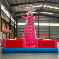 Château gonflable portable en PVC, protection UV, imperméable, installation facile, mur d'escalade pour enfants, jeu de montagne avec obstacles