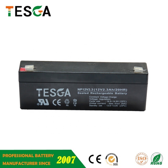 TESGA TE2.3-12 AGM Lead Acid Battery 12V2.3Ah with 500 Cycle Life and Factory Price