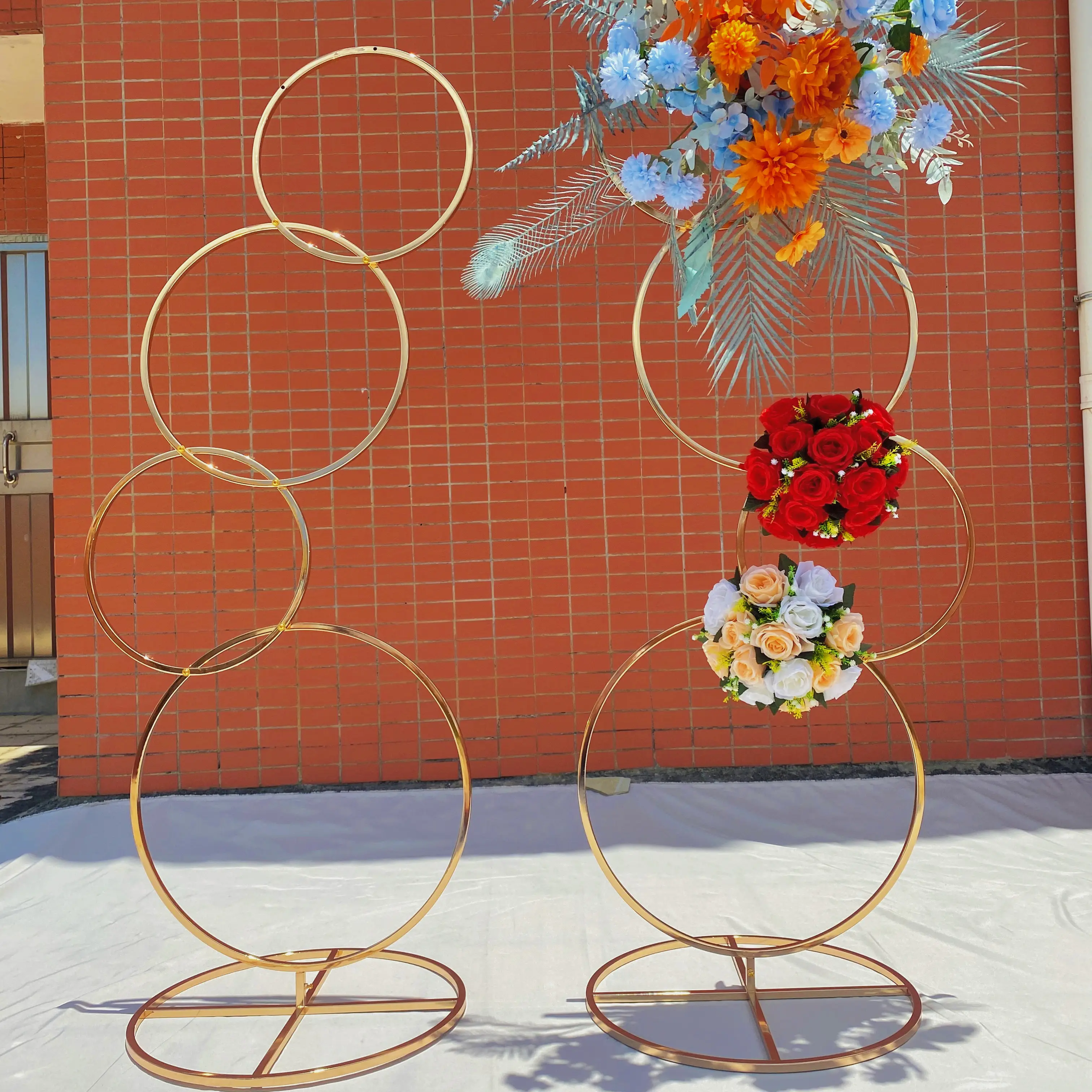 Andere Hochzeits bedarf Dekorationen Photo Booth Eisen Handwerk Bogen Blume Hintergrund Stand Event Dekor Outdoor Display Metall