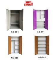 Armoire de Rangement en Acier Métallique Moderne à 2 Portes avec Serrure à Clé pour Bureau, Dossiers, Vêtements, Penderie