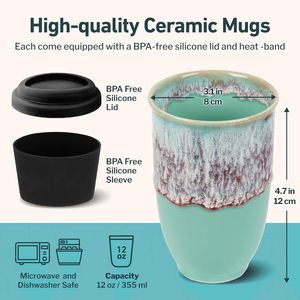 Nébuleuse micro-ondes et lave-vaisselle 12oz tasse de voyage en céramique réutilisable tasse à café gobelet Unique <span class=keywords><strong>Go</strong></span> tasse cadeau pour femmes hommes lui elle - Product Image 4