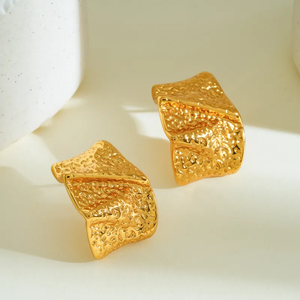Pendientes Geométricos Irregulares de Acero Inoxidable 304 con Baño de Oro de 18K, Joyería Moderna para Mujer - Product Image 5
