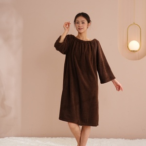 Bata de Baño Tipo Kimono para <span class=keywords><strong>Mujer</strong></span>, Color Marrón Oscuro, Suave y Absorbente, de Secado Rápido, para Spa, <span class=keywords><strong>Ducha</strong></span> y Uso en Hoteles - Product Image 5