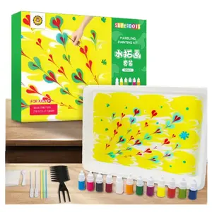 Kids Arts and Crafts Water Art Paint Set,Marbling Paint Art Kit learning tools drawing toys activity DIY painting early learning