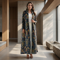 Abaya plissée 2026 Miyake Dubaï Turquie à col châle ouvert, mode modeste pour femmes musulmanes arabes