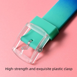 Gradient Màu Silicone Dây Đeo Đồng Hồ Cho <span class=keywords><strong>Swatch</strong></span> Ba-Prong Loạt Dây Đeo Với Nhựa Clasp 19Mm Không Thấm Nước Thể Thao Watchbands - Product Image 4