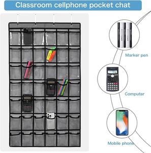 Organisateur mural pour téléphone portable à 42 poches pour salle de classe, tableau de rangement pour fournitures scolaires, tableau de rangement pour outils d'enseignant - Product Image 2