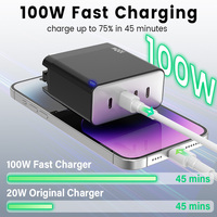 SChitec EU PD 100W USB C Chargeur 100W Universel Multi ports Charge Super Rapide Triple USB-C 100W 65W 30W USB A 18W Gan Chargeur