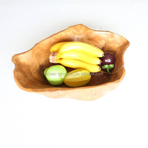 Racine en bois sculpture bois naturel artisanat assiette de fruits - Product Image 3