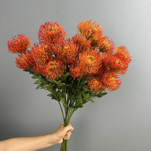 Fleur artificielle Pin Cushion d'Afrique du Sud pour aménagement paysager, plante décorative de jardin, décoration intérieure, fleurs en plastique, herbe synthétique - Product Image 2