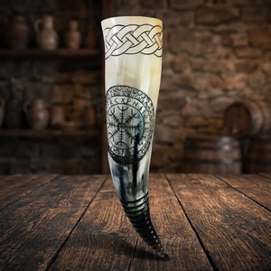 Jarra de Cerveza Estilo Americano Vikingo Moderno de Búfalo Pulido de la Mejor Calidad, con Soporte, Apta para Alimentos, Antiderrames, con Diseño de Estrella, Apta para Lavavajillas - Product Image 1