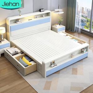 Распродажа, классический дизайн, мебель для спальни, деревянная двуспальная кровать, каркас постельного белья, детские кровати с ящиками - Product Image 1