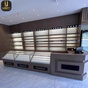 Thiết kế hiện đại khói cửa hàng Showcase hiển thị truy cập lớn kính hiển thị trường hợp khói cửa hàng trong gỗ Kệ thuốc lá đồ đạc - Product Image 1