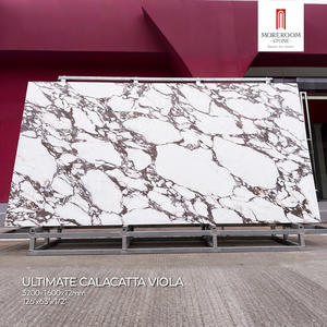 <span class=keywords><strong>Dalle</strong></span> de porcelaine en pierre artificielle effet marbre Calacatta Viola 1600x3200mm pour îlots de cuisine et plans de travail - Product Image 1