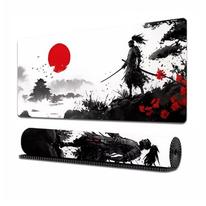 Grand tapis de bureau personnalisé antidérapant en caoutchouc imperméable avec bords cousus, tapis de souris de <span class=keywords><strong>jeu</strong></span> japonais Anime Samurai grand format - Product Image 3