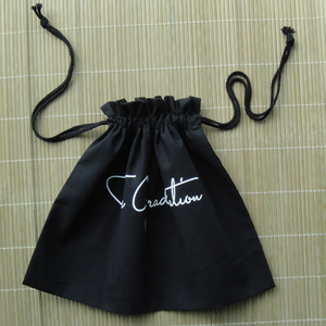 ถุงผ้าฝ้ายสีดำแบบกำหนดเองสำหรับใส่กระเป๋าถือ ขายส่ง - Product Image 4