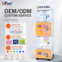 LIFUN Distributeur automatique vertical de jeux à double clip et de balles surprise, deux modes de jeu, avec récompenses, en libre-service, pour salle d'arcade intérieure