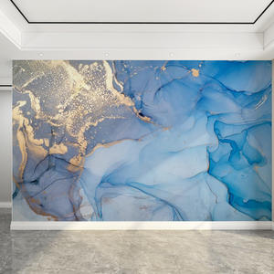 Papier peint mural de fond de télévision moderne et minimaliste pour le salon Film et télévision en marbre 8d Revêtement mural sans couture mural haut de gamme - Product Image 4