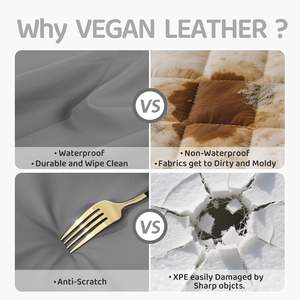 Colchón Plegable de Cuero Vegano para Bebé, Estera para Parque Infantil, 3cm, Espuma Extra Gruesa, Toallita No Tóxica, Listo para Viajar - Product Image 4