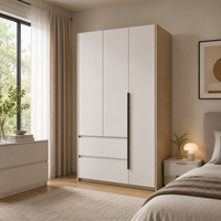 Armoire de chambre contemporaine avec design multi-portes et espace de rangement spacieux pour appartements