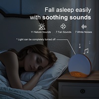 Machine à bruit blanc multifonctionnelle HiFiD avec lumière LED nocturne, machine à sommeil, réveil lumineux, réveil au lever du soleil, bois