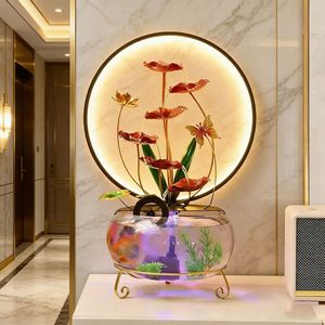 Feng Shui Water <b>Wheel</b> Round Metal <b>Desk</b> Decor With Led Light For Office And Home Decoration - Product Image 4