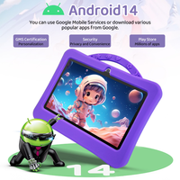 Tablet Educativa para Niños, con Control Parental, Anti-Caídas, Tipo C, 7 Pulgadas, 4GB+64GB, WiFi, Android 15, para Juegos y Estudio, Resistente a Golpes