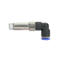 Raccord pneumatique industriel rapide en métal à filetage mâle standard pour machines textiles en forme de L étendue
