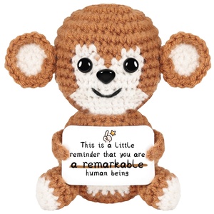 Animaux en crochet positifs et émotionnels, poupée singe, merci, cadeau inspirant et de soutien pour <span class=keywords><strong>Noël</strong></span>, anniversaire, fête, décoration de bureau à domicile - Product Image 2