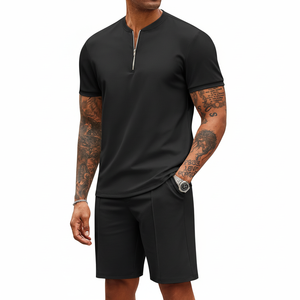 Logotipo personalizado de verano para hombre de entrenamiento de fútbol Jogger pantalones cortos conjunto para los hombres de 2 piezas traje de camiseta y pantalones cortos conjunto - Product Image 1