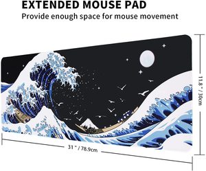 <span class=keywords><strong>Alfombrilla</strong></span> de ratón grande XXL para ordenador portátil, <span class=keywords><strong>alfombrilla</strong></span> de escritorio de ola marina, teclado de PC, impermeable, antideslizante, gruesa, de goma, para mesa, gran oferta - Product Image 4