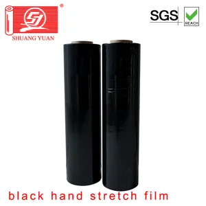 बढ़ाव 300%-550% काले खिंचाव फिल्म काला पैकिंग फिल्म रंग की चादर रोल हाथ में उपयोग के लिए