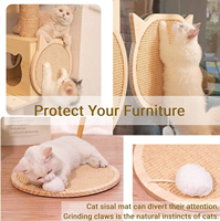 Vente chaude chat griffoir avec ventouses Sisal chat grattoir montage mural chaton planche à gratter avec boule moelleuse aspiration