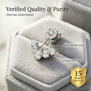 Boucles d'oreilles clous rondes en diamant naturel, or blanc 18 carats, 24 pièces, 1,80 carat, certifiées IGI, bijoux de mariée sur mesure, prêts à être expédiés - Product Image 3