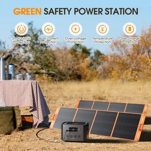 Gerador solar e kit de estação de energia portátil, painel solar rápido de 200w, 1200w, 2000w, lifepo4, estação de energia, carregamento sem fio