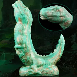 YOCY 새로운 액체 실리콘 Velociraptor 딜도 항문 플러그 성인 다시 법원 장난감 섹스 용품 흡입 컵