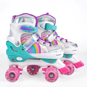 Tùy Chỉnh Nàng Tiên Cá Thiết Kế Có Thể Điều Chỉnh 4-Bánh Xe Con Lăn Skate Giày Nhấp Nháy Patins Roulettes Cho Cô Gái Và Trẻ Em