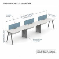Système de câblage moderne personnalisé, mobilier modulaire, poste de travail de bureau pour 4 personnes, table de bureau, table de direction, bureau