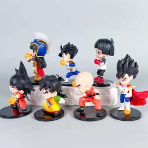7 pièces/ensemble Dragon DBZ Anime fils Goku Gohan <span class=keywords><strong>Bulma</strong></span> <span class=keywords><strong>Vegeta</strong></span> 10cm mignon modèle à collectionner PVC figurine jouets - Product Image 2