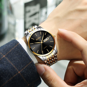Montre numérique pour homme BIDEN 0264 de haute qualité, populaire, élégante, bracelet en <span class=keywords><strong>acier</strong></span> original, étanche, affichage de la semaine, montre décontractée simple - Product Image 3